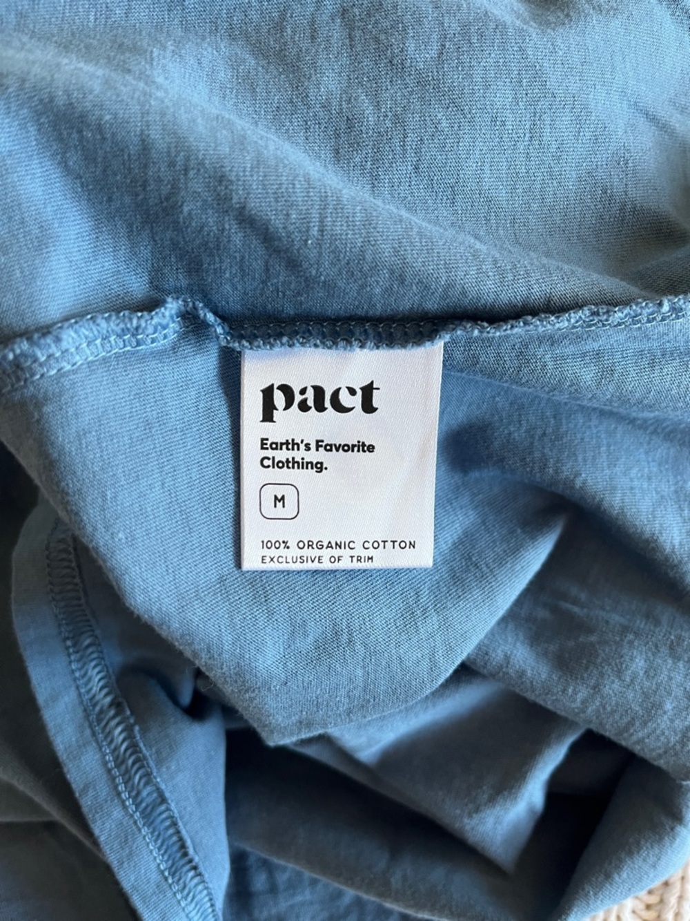 PACT Organic "NATURE" Graphic Crewneck Short Sleeve Tee in Light Blue Sz M - Picture 4 of 9